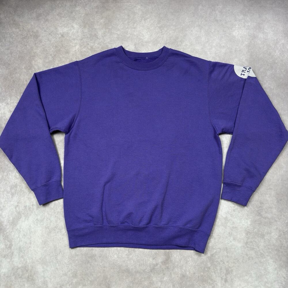 Trader Joe’s Employee Crew Uniform Crewneck Sweatshirt Purple Fleece New Logo